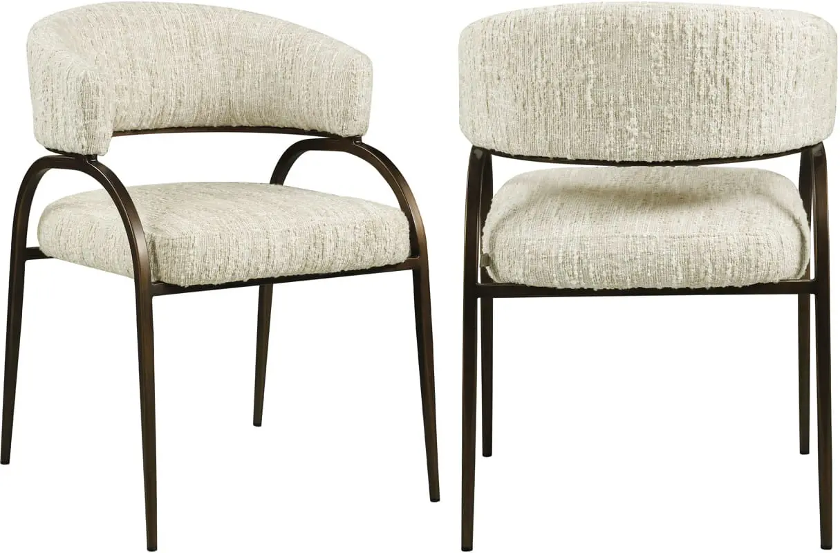 Richmond Interiors Eetkamerstoel Charda beige angora Beige Eetkamerstoel