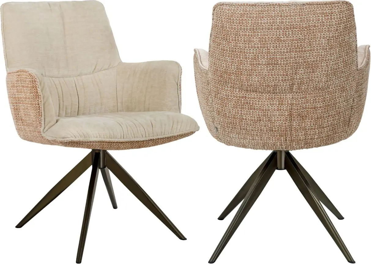 Richmond Interiors Eetkamerstoel Chase ginger jacquard swivel  Eetkamerstoel