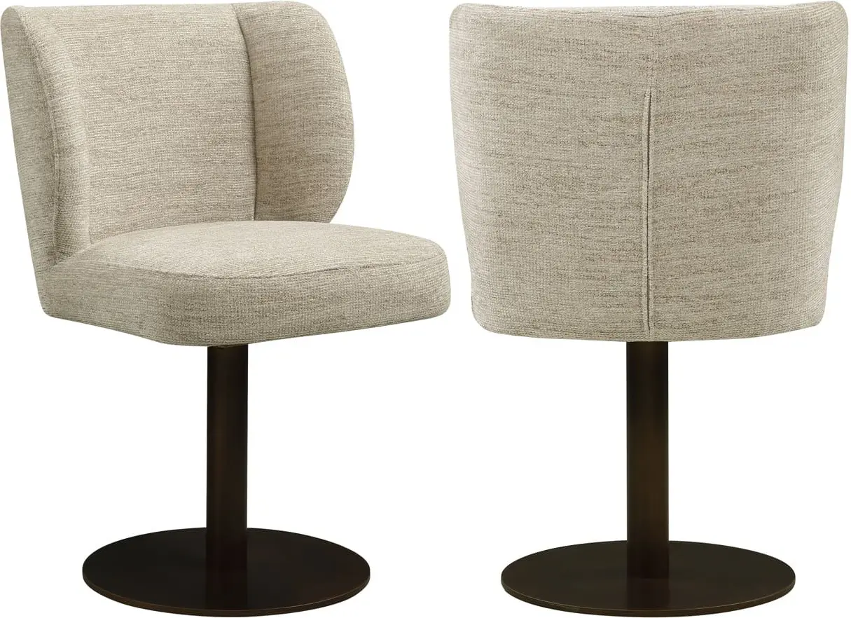 Richmond Interiors Eetkamerstoel Fiona natural softweave swivel Beige Eetkamerstoel