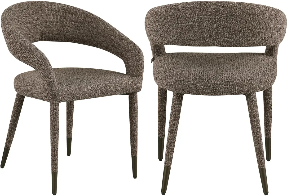 Richmond Interiors Eetkamerstoel Gia brown chunky Bruin Eetkamerstoel