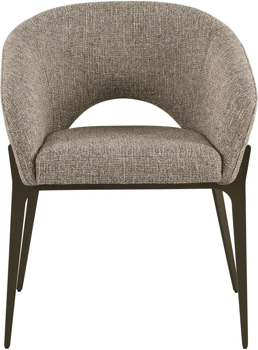 Richmond Interiors Eetkamerstoel Kenzi brown tweed Bruin Eetkamerstoel