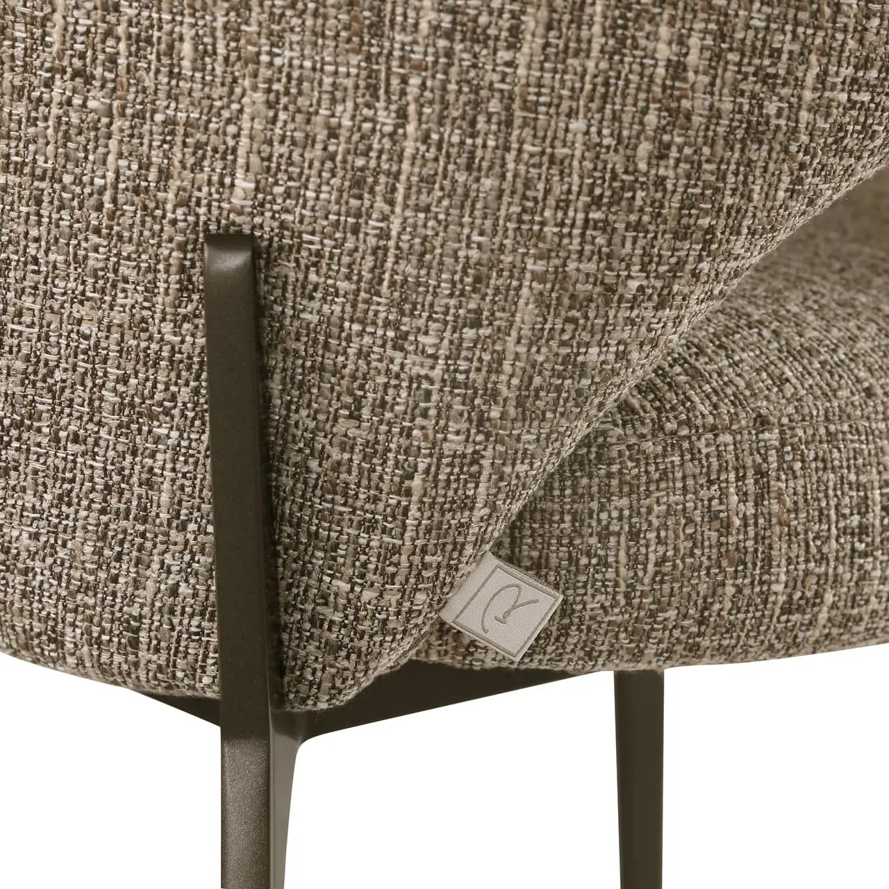 Richmond Interiors Eetkamerstoel Kenzi brown tweed Bruin Eetkamerstoel