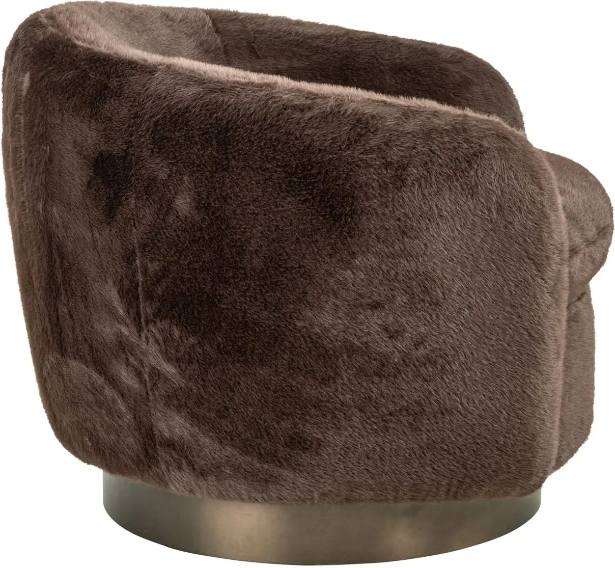 Richmond Interiors Lounge stoel Colmar chocolat fluffy swivel Bruin Eetkamerstoel