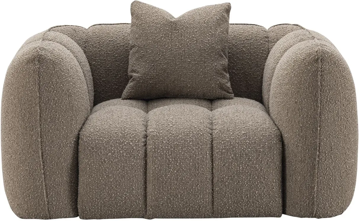 Richmond Interiors Lounge stoel Hogan mocca chunky fire retardant Eetkamerstoel