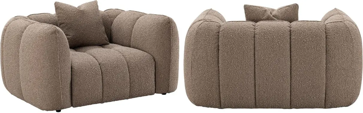 Richmond Interiors Lounge stoel Hogan mocca chunky fire retardant  Eetkamerstoel