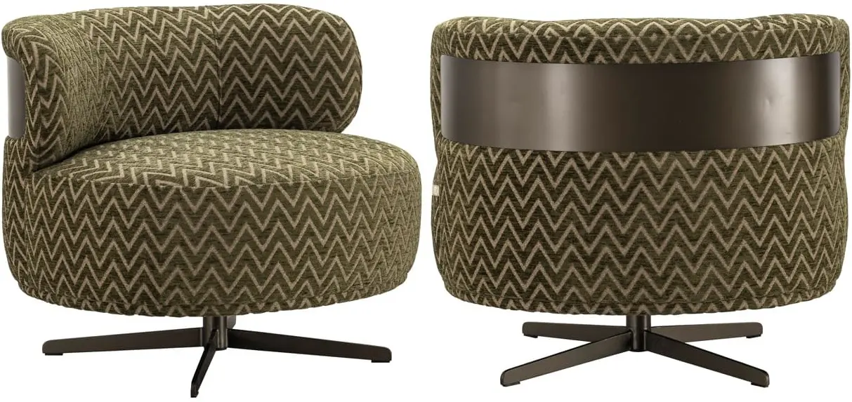 Richmond Interiors Lounge stoel Lauren moss chevron  Eetkamerstoel