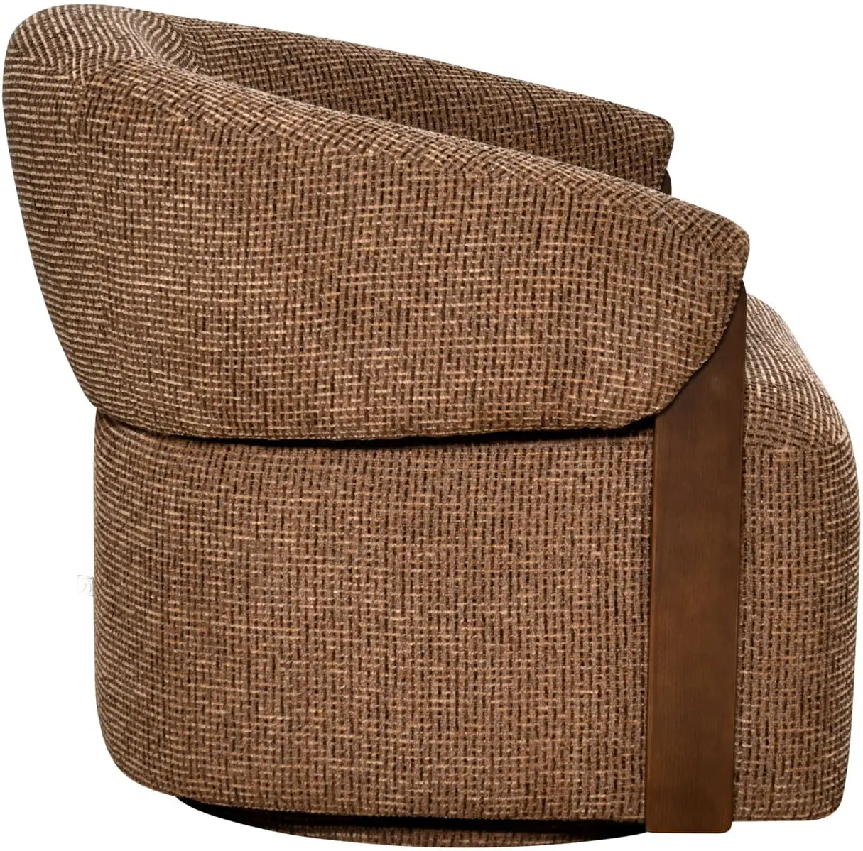 Richmond Interiors Lounge stoel Marina brown blockweave swivel fire retardant Bruin Eetkamerstoel