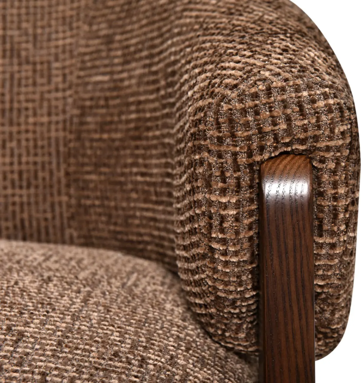 Richmond Interiors Lounge stoel Marina brown blockweave swivel fire retardant Bruin Eetkamerstoel