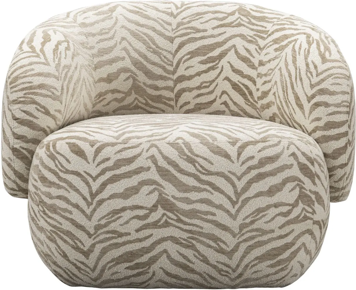 Richmond Interiors Lounge stoel Milano beige tiger Beige Eetkamerstoel