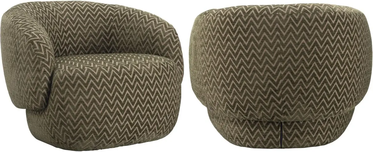 Richmond Interiors Lounge stoel Milano moss chevron  Eetkamerstoel