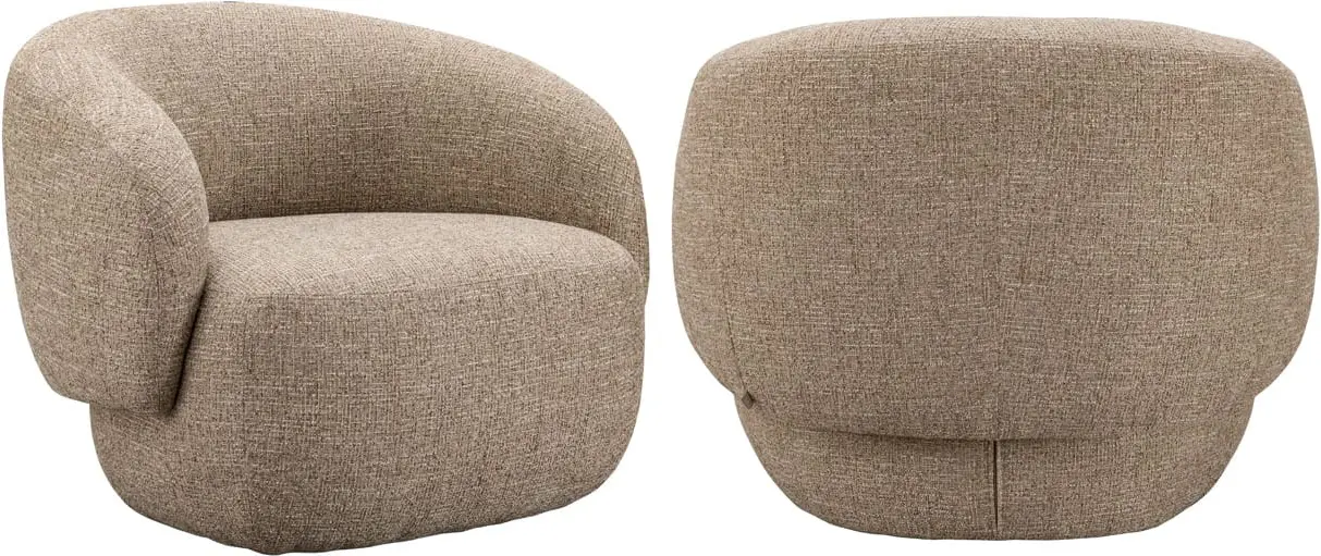 Richmond Interiors Lounge stoel Milano sand tweed fire retardant Beige Eetkamerstoel