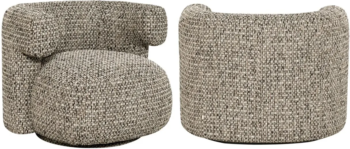 Richmond Interiors Lounge stoel Talley cobblestone swivel Taupe Eetkamerstoel