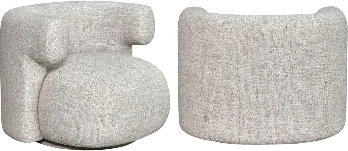 Richmond Interiors Lounge stoel Talley cream tweed swivel  Eetkamerstoel