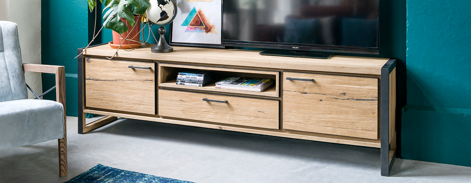 krant negatief Marty Fielding Tv-meubels met hout en staal ⋆ Löwik Wonen & Slapen