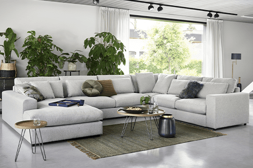 Revello hoekbank stof