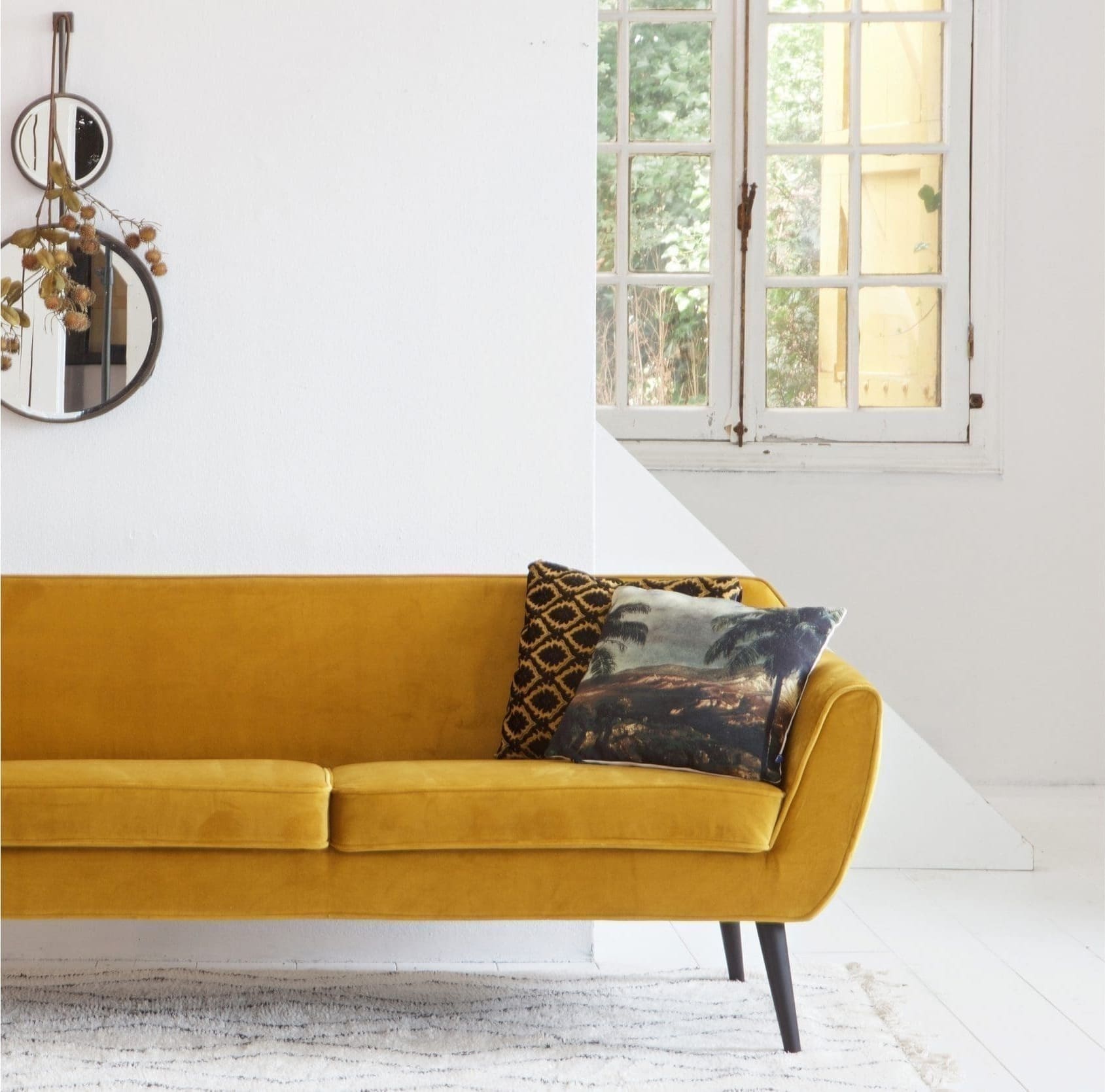 Rocco Sofa 187 Cm Fluweel - Oker - Afbeelding 3