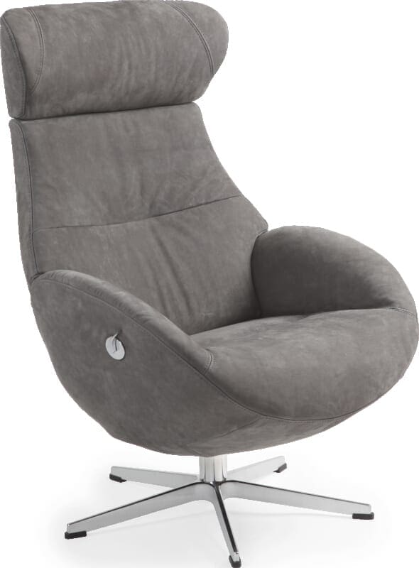 Globe fauteuil - leder Nubuck grey