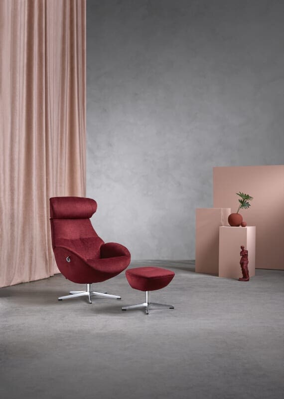 Globe fauteuil - stof Evita wine - Afbeelding 2