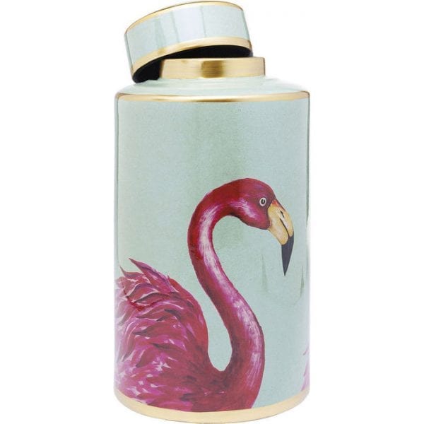 Deco Pot Flamingos 39cm 61764 porselein, geschikt voor magnetron, handgeschilderd, niet foodsafe Kare Design