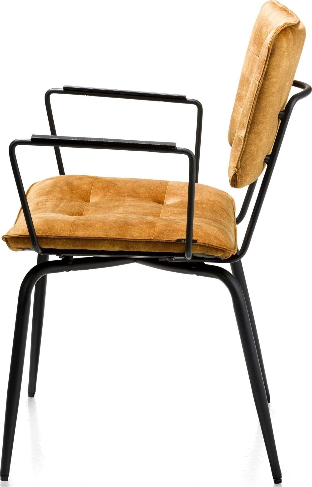 Manou, armstoel - off black - stof Karese okergeel MANOU ARMCHAIR 36687OKE Henders & Hazel Lowik Wonen & Slapen