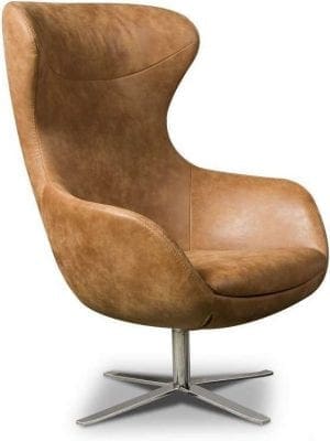 Peggy fauteuil - Het anker - leder Africa walnut
