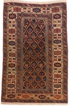 Vloerkleed Shirvan Antiek 20008 - Antiek Turks tapijt. Wollen ketting-inslag en poolgarens. Volledig plantaardige verfstoffen