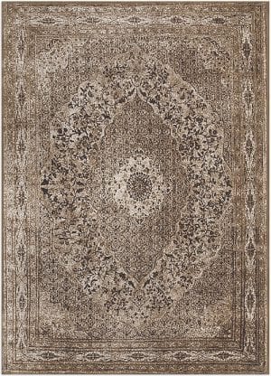 Vloerkleed Tabriz Bruin J-98527 - Geweven Vintage tapijt. Poolgarens: 100% katoen. Tapijt is voorzien van verstevigende backing.