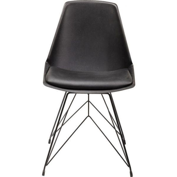 Kare Design Eetstoel Wire Black 82744 Stoel: esthetische reductie. Deze moderne gestoffeerde stoel viert de elegantie van het minimalisme. De gereduceerde zitting en rugleuning vloeien soepel in elkaar over. De lichte vulling biedt comfort. De zitschaal wordt ondersteund door een fijngetekend, filigraan frame dat geraffineerd en bijna gewichtloos lijkt. Deze stoel is zonder meer een verrijking voor elk modern ingericht interieur. Verkrijgbaar in andere kleuren en als barkruk. - Lowik Meubelen
