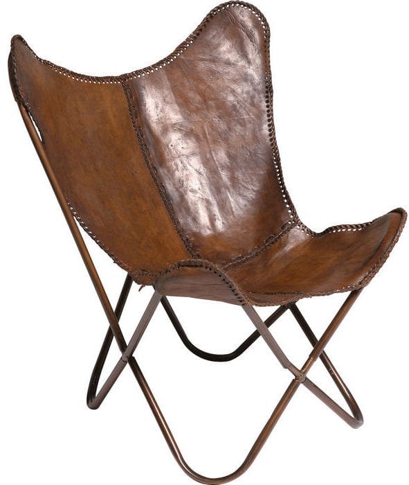 fauteuil Fauteuil Butterfly Brown Kare Design fauteuils - 73490 - Lowik Meubelen