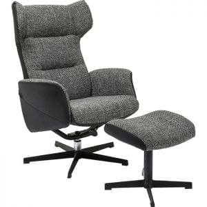 fauteuil Fauteuil + Stool Ohio Salt and Pepper Kare Design fauteuils - 79945 - Lowik Meubelen