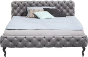 Kare Design Desire Velvet Silver Grey 180x200 cm bed 80636 - Lowik Meubelen