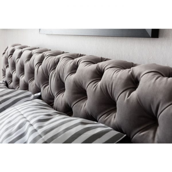 Kare Design Desire Velvet Silver Grey 200x200cm bed 81284 - Lowik Meubelen