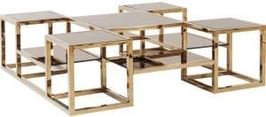 tafel Salontafel Steps Gold 120x120cm Kare Design tafels - 81702 - Lowik Meubelen