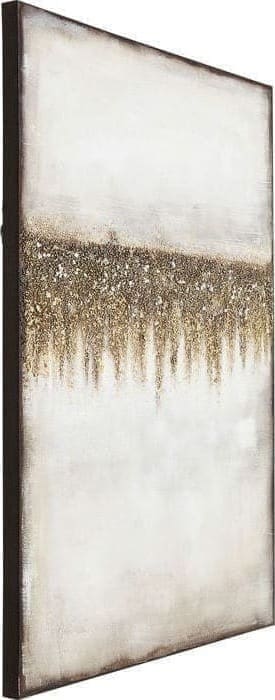 Oil Painting Abstract Fields 120x90cm 61661 foto: linnen vlas, lijst: spar vast hout natuurlijk / onbehandeld, handgeschilderd Kare Design