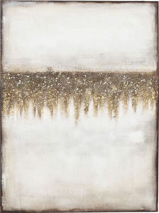 Oil Painting Abstract Fields 120x90cm 61661 foto: linnen vlas, lijst: spar vast hout natuurlijk / onbehandeld, handgeschilderd Kare Design