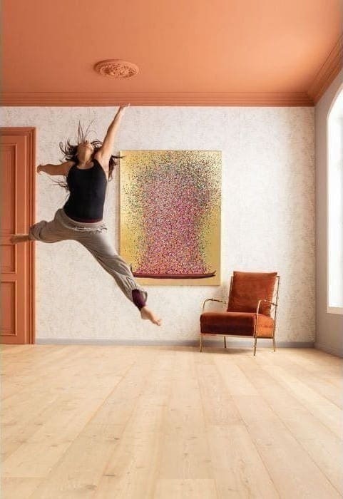 Schilderij Touched Flower Boat Goud Roze 160x120cm 65737 foto: linnen vlas, lijst: sparren massief hout natuurlijk / onbehandeld Kare Design