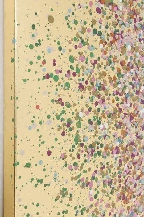 Schilderij Touched Flower Boat Goud Roze 160x120cm 65737 foto: linnen vlas, lijst: sparren massief hout natuurlijk / onbehandeld Kare Design