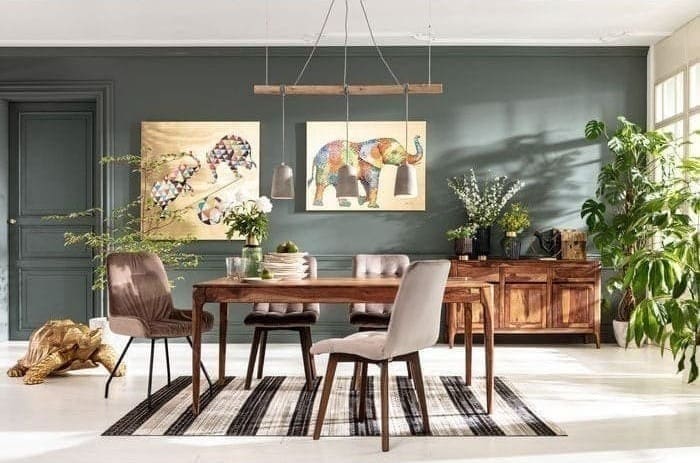 Foto aangeraakte bloem Elefant 90x120cm 60441 Mooie foto met een wow-effect. De levendige olifant onderscheidt zich tegen de gouden achtergrond. Dit kleurrijke dier betovert met dromerige en speelse momenten. De details zijn gedeeltelijk met de hand geschilderd en maken elke foto uniek. Kare Design