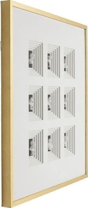 Deco Frame Ancient Art Nove 110x100cm 61981 voorkant: glas helder, frame: grenen massief hout gelakt, decoratie: papier, polyresin, voor wandmontage horizontaal en verticaal Kare Design