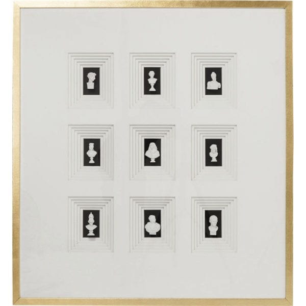 Deco Frame Ancient  Art Nove 110x100cm 61981 voorkant: glas helder, frame: grenen massief hout gelakt, decoratie: papier, polyresin, voor wandmontage horizontaal en verticaal Kare Design
