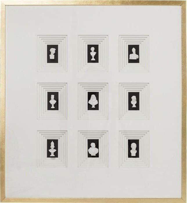 Deco Frame Ancient Art Nove 110x100cm 61981 voorkant: glas helder, frame: grenen massief hout gelakt, decoratie: papier, polyresin, voor wandmontage horizontaal en verticaal Kare Design
