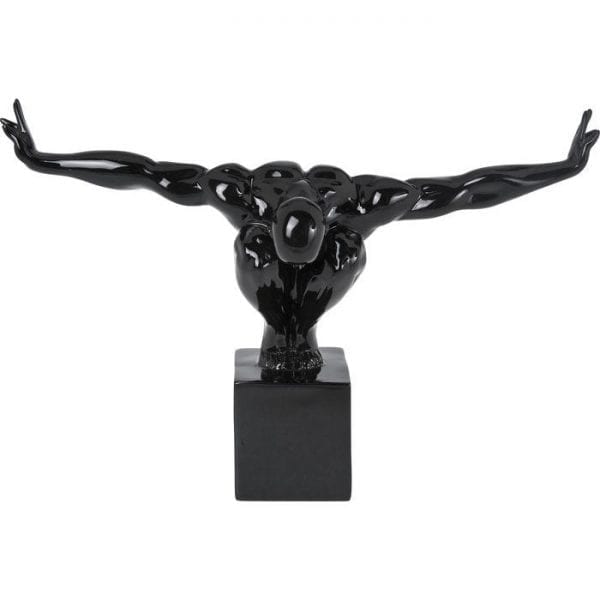 Deco Object Athlet Black Small 30796 What a guy! - This sculpture represents muscular manliness in all its beauty. The Athlet Black Small decorative object has the look of a nude study created by a sculptor of antiquity. Masculine muscular power is the dominant feature of this three-dimensional representation of the beauty of the human body. In a state of total tension this Adonis is taut as a bowstring in his movements, as if he is ready to spring from his base at any moment. Male sex appeal in deep black. Kare Design