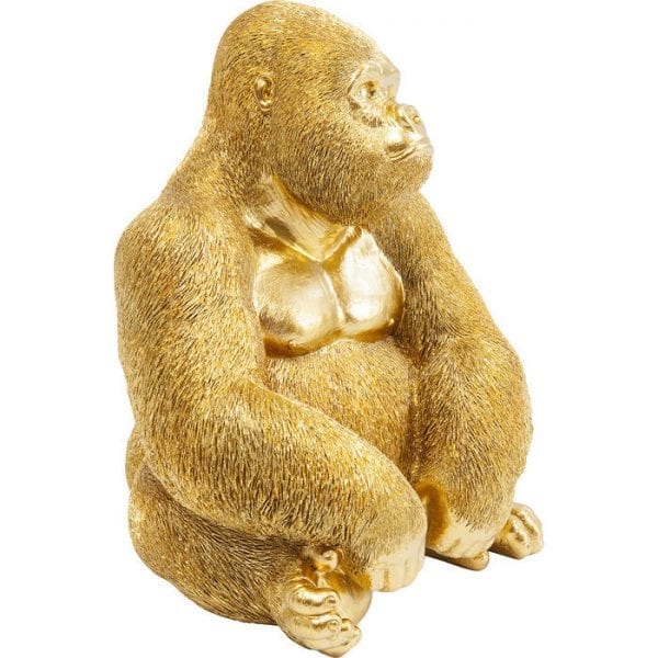 Deco Object Monkey Gorilla Side Medium Gold 61446 Als hij eenmaal binnen is, zou je op een dag met hem kunnen praten. Dit komt door zijn schattige verschijning! In ieder geval zult u zich duidelijk onderscheiden van de massa met dit decoratieve accessoire! De aantrekkelijke Monkey Gorilla is verkrijgbaar in verschillende maten en kleuren. Kare Design