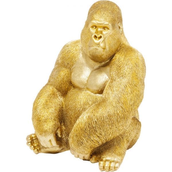 Deco beeldje Monkey Gorilla Side XL goud 61445 Als hij eenmaal binnen is, begin je misschien op een dag met hem te praten. Het is zijn schattige karakter! Monkey Gorilla is verkrijgbaar in verschillende versies. Kare Design