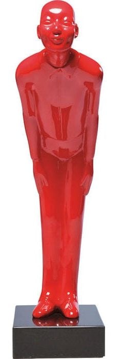 Deco Object Welcome Guests Red Small 32985 Decorative Welcome Guests Red Small figure made of fibre glass and with a base made of marble in signal red. Kare Design