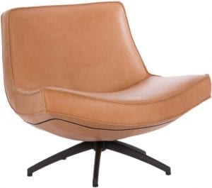 Uwa fauteuil, schitterende draaifauteuil in leder Lux sahara