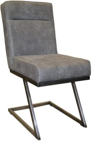 esra stoel, robuust en stoer design met metalen onderstel