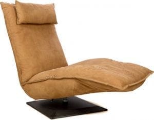 Fauteuil Indi, comfortabele relaxfauteuil in leder Kenia taupe