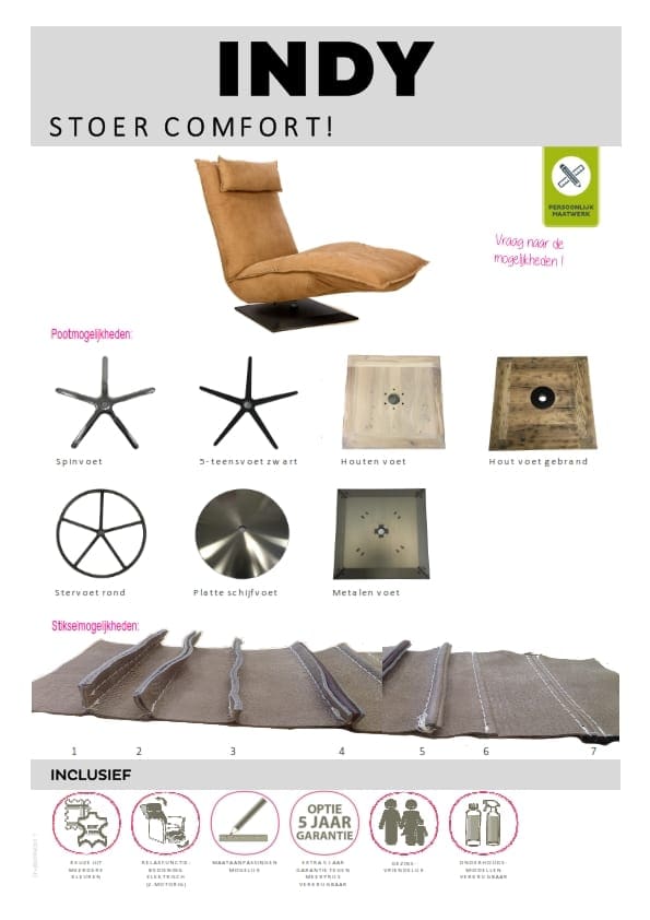 Indy fauteuil, stoere relaxfauteuil met een geweldig comfort