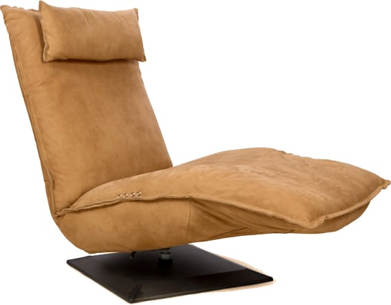Fauteuil Indi, comfortabele relaxfauteuil in leder Kenia taupe